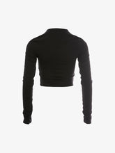 Blurry Langarm Crop Top aus Baumwolle